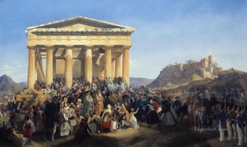  von Lienzo - La entrada del rey Otón de Grecia en Atenas Peter von Hess guerra histórica